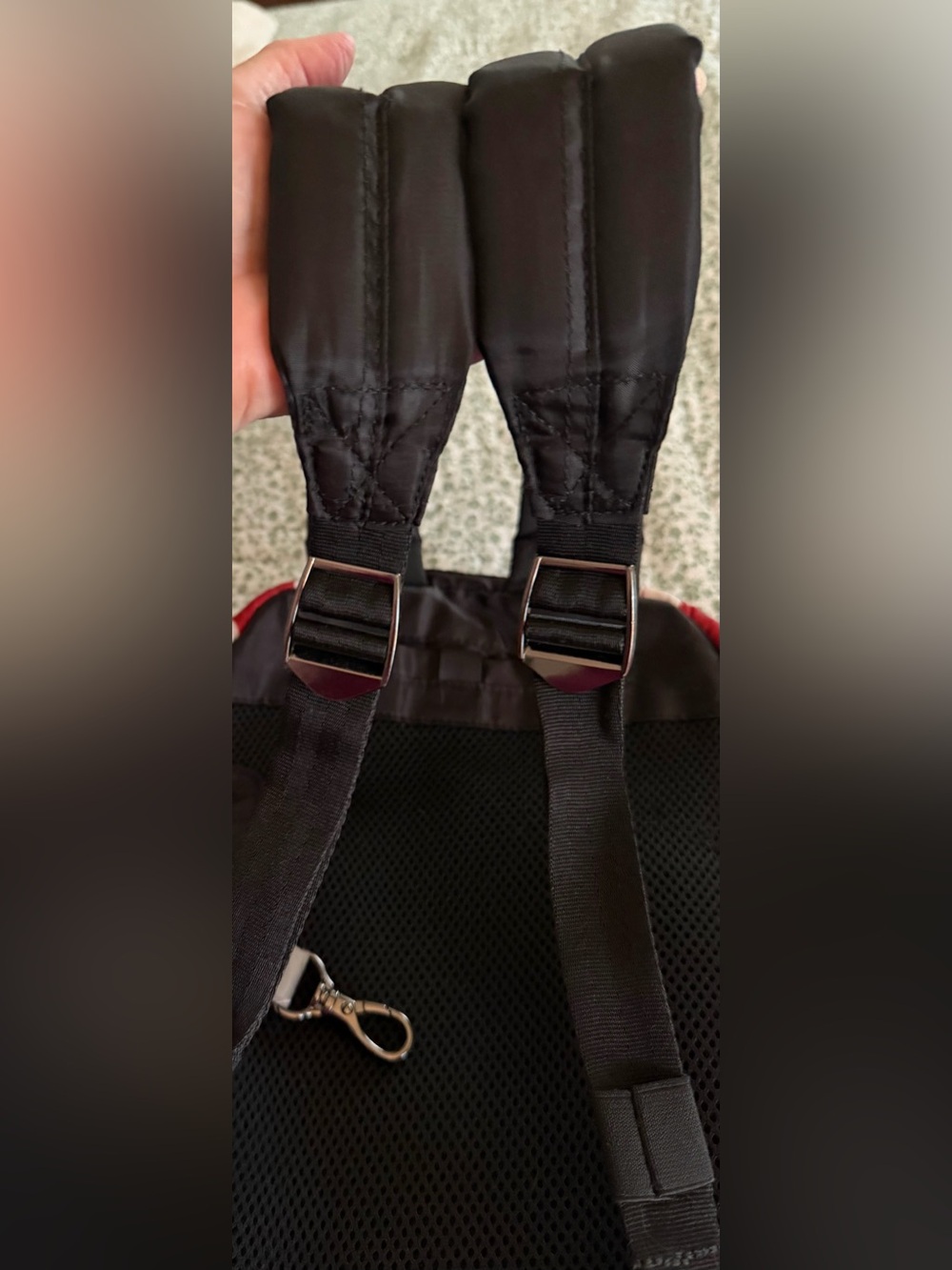 Lug Hopper Backpack in Crimson Dot Pattern with Black Accents - Picture 13 of 13